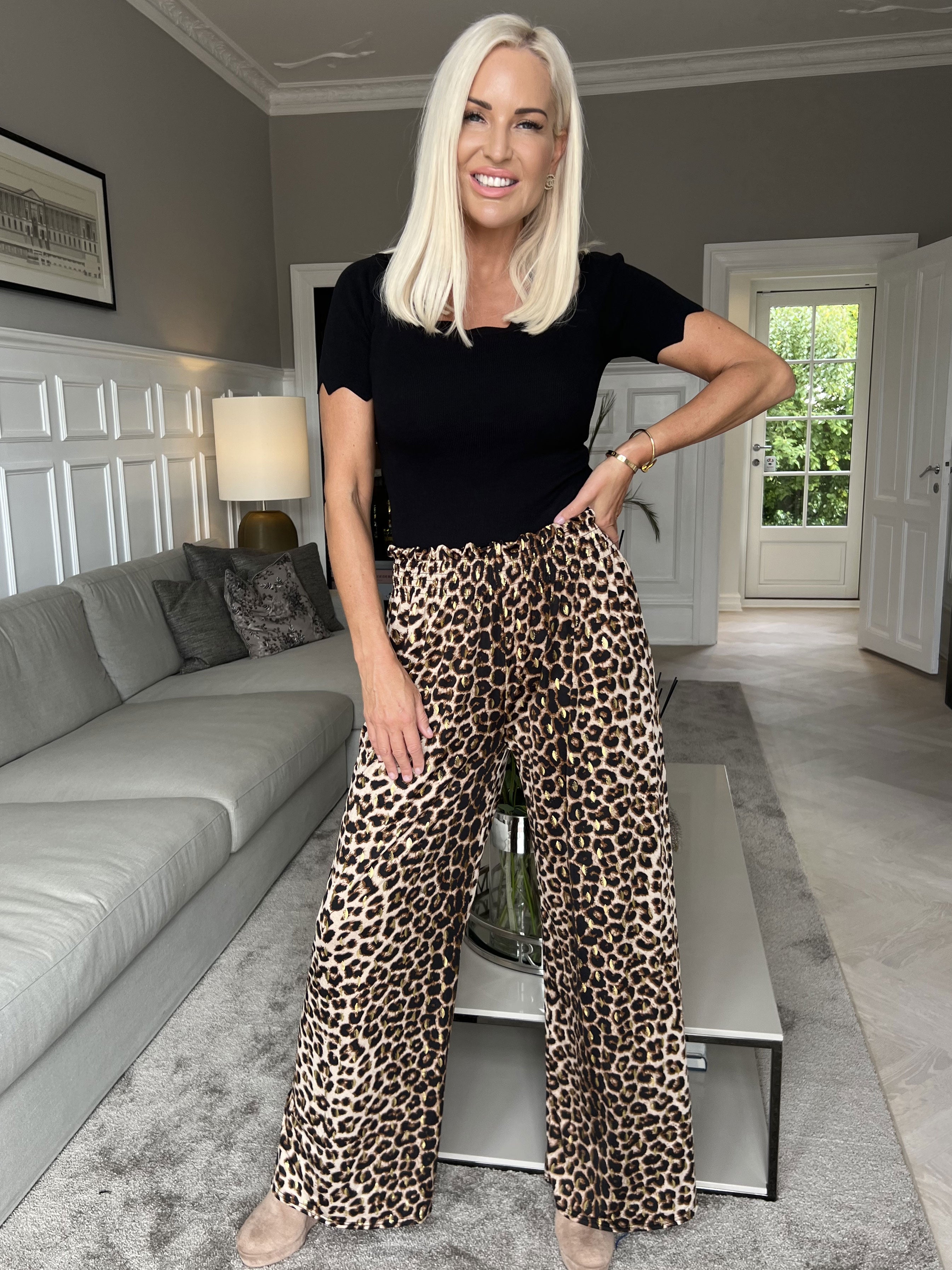 Pams Pants Animal - Løse mønstret bukser i elastisk stof